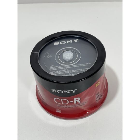 SONY 50 Pack CD-R 80 Minute Blank 700MB 1-48X Recordable Disc - Picture 1 of 6